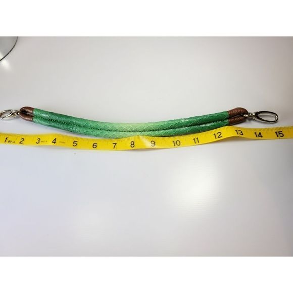 Sharif Studio Snakeskin Embossed Purse & Matching Wristlet Bundle Leather Green - Picture 6 of 9